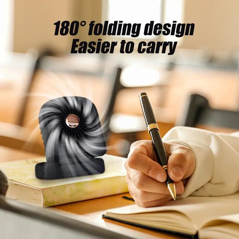 Portable Handheld Fan Folding Small Desk Fan with Digital Display Cool Down Gadget Cooling Blower For Indoor Outdoor Hot Weather Peaceful Pleasures Health and Wellness