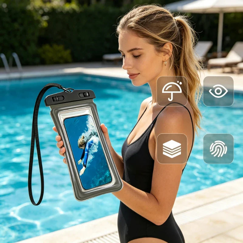 IPX8 Waterproof Phone Pouch | Clear Dry Bag for Beach & Kayak