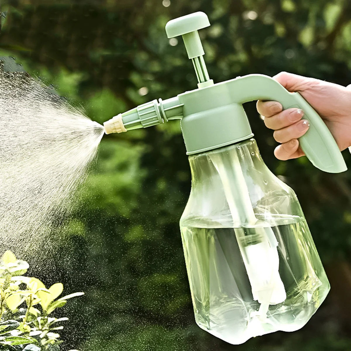 1PCS 1.5L Watering Bottle Pressure Garden Sprayer Spray Bottle With Pump Action Pressure With Adjustable Nozzle Plants Watering Peaceful Pleasures Health and Wellness