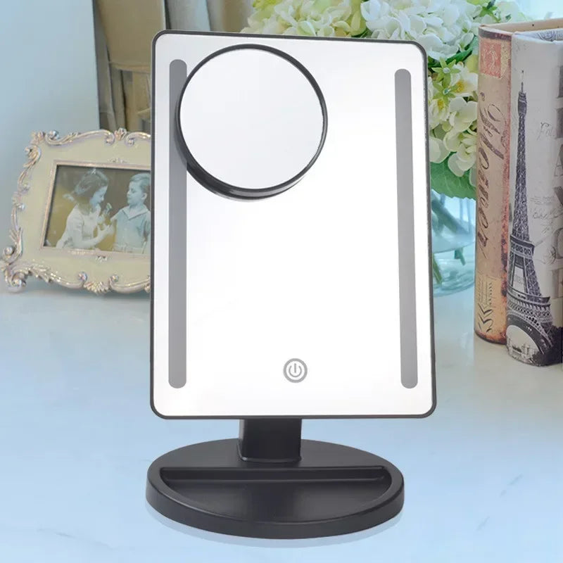 LED Lighted Makeup Mirror 10x Magnifying Tabletop Vanity Mirror