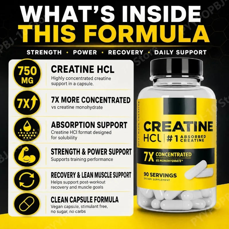 Creatine HCl 750mg 90 Capsules | Vegetarian Non-GMO