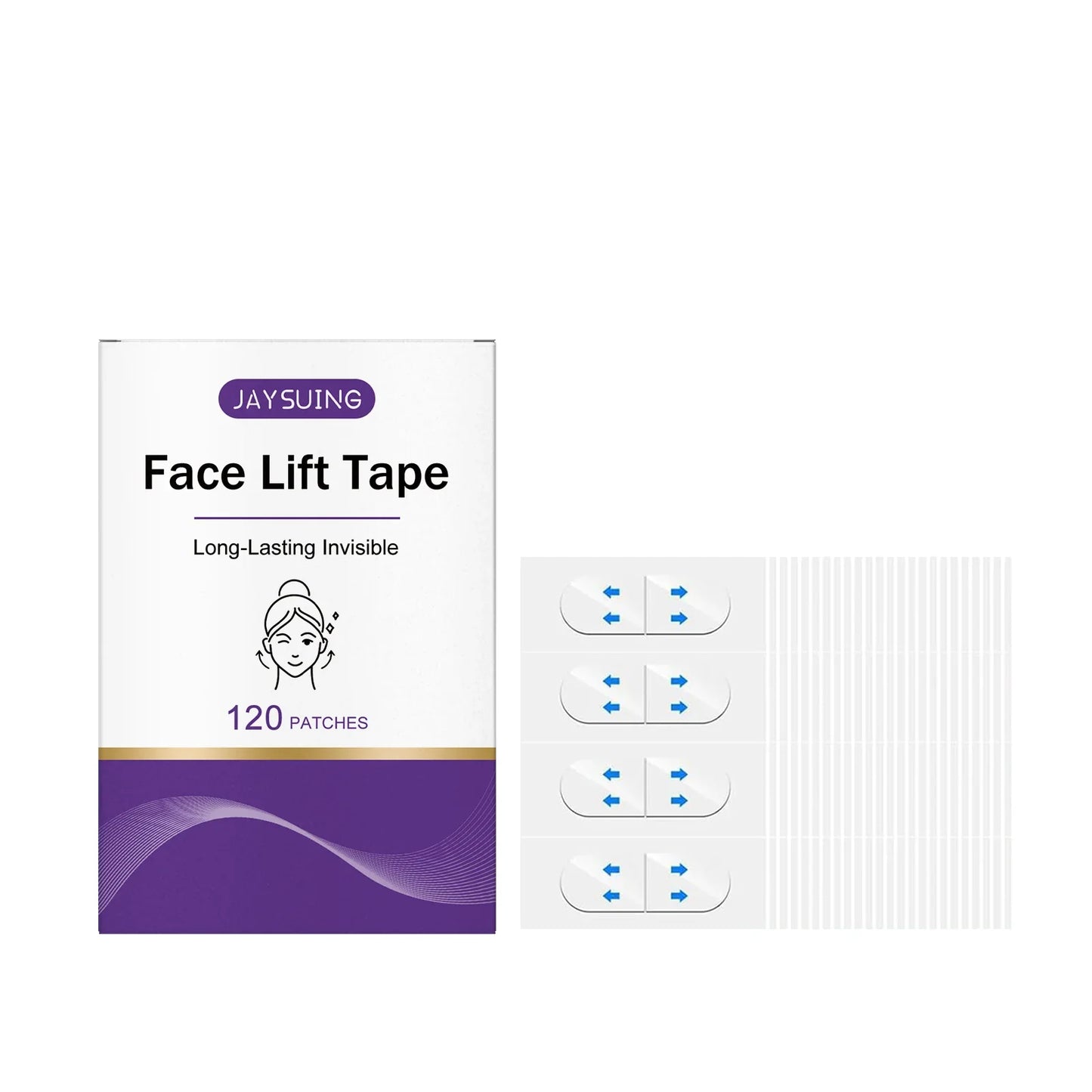 Invisible V-Face Lifting Tape – Hyaluronic Acid, 120 Patches
