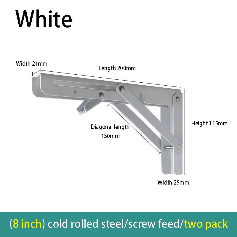 2PCS Folding Wall Shelf Brackets – Stainless Steel Right Angle