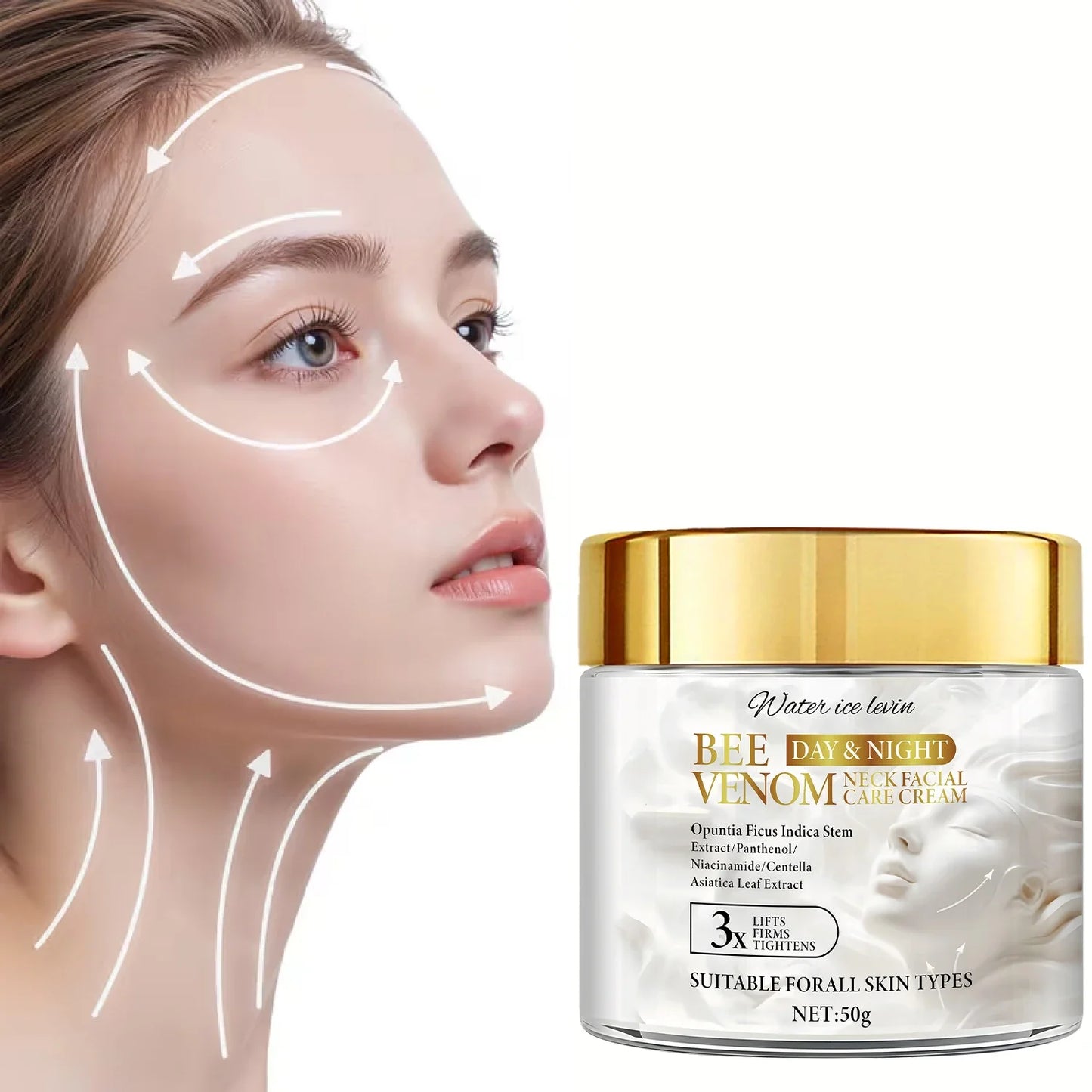 Bee Venom Neck & Face Firming Cream – Collagen & Hyaluronic Acid