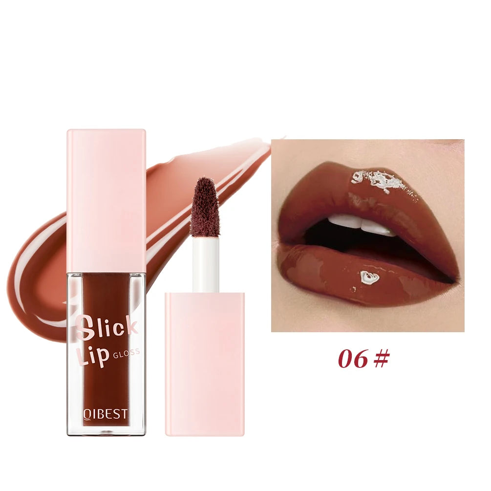QIBEST Slick Lip Gloss Moisturizing Glass Water Gloss Sexy Plump Lip Makeup Mirror Lip Glaze Lasting Lipgloss Oil Tinted Pigment Peaceful Pleasures Health and Wellness 06