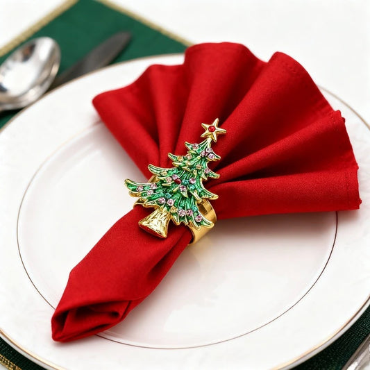 Christmas Tree Napkin Ring Holders – Set of 1–40 | Holiday Decor Napkin Ring Holders Peaceful Pleasures Health and Wellness