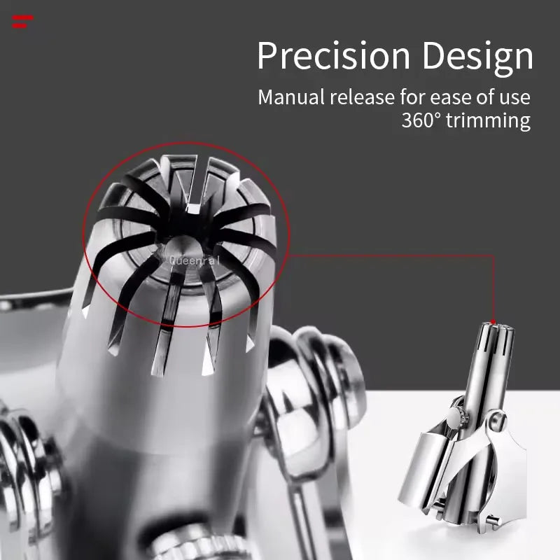 Nose Hair Trimmer Cleaner For Men Women Stainless Steel Manual Mechanical Shaving Razor Washable Hair Removal Tools With Brush Peaceful Pleasures Health and Wellness