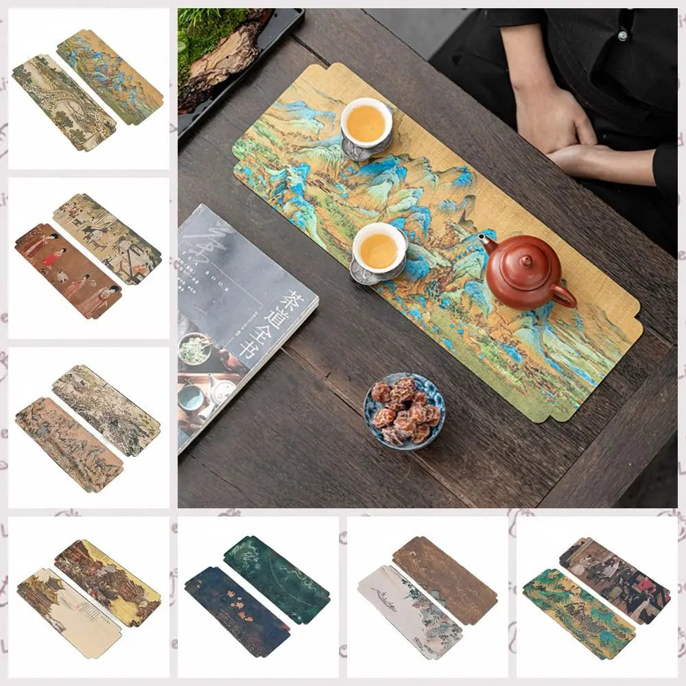 Chinese Style Tea Mat – Double-Sided Waterproof Tea Table Cloth