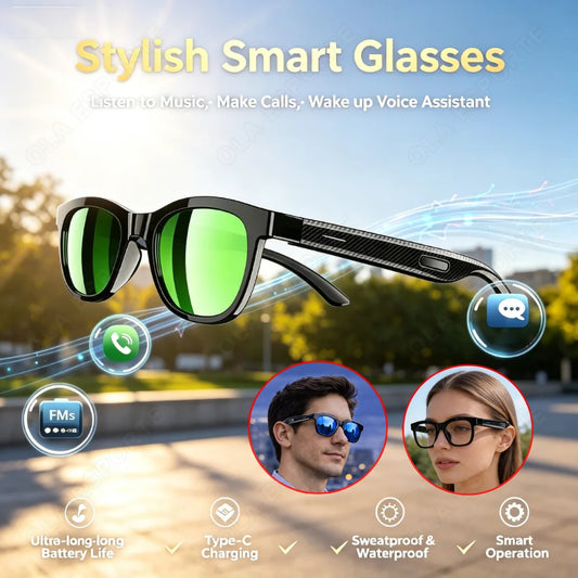 Fashion New Wireless BT Call Outdoor Sports Waterproof Multifunctional Smart Glasses Music Playback Anti-UV Smart Sunglasses Peaceful Pleasures Health and Wellness