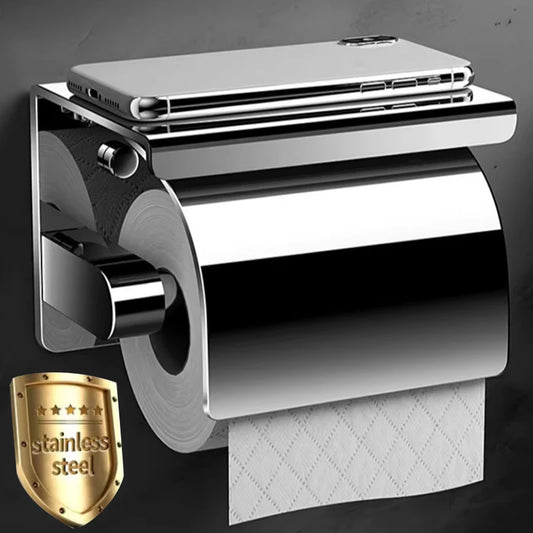 304 Stainless Steel Toilet Paper Holder – Waterproof Wall Mount Toilet Paper Holder Peaceful Pleasures Health and Wellness
