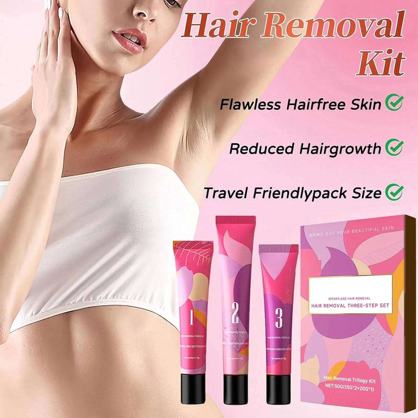 3-Step Facial Hair Removal Kit – Chin & Upper Lip Women