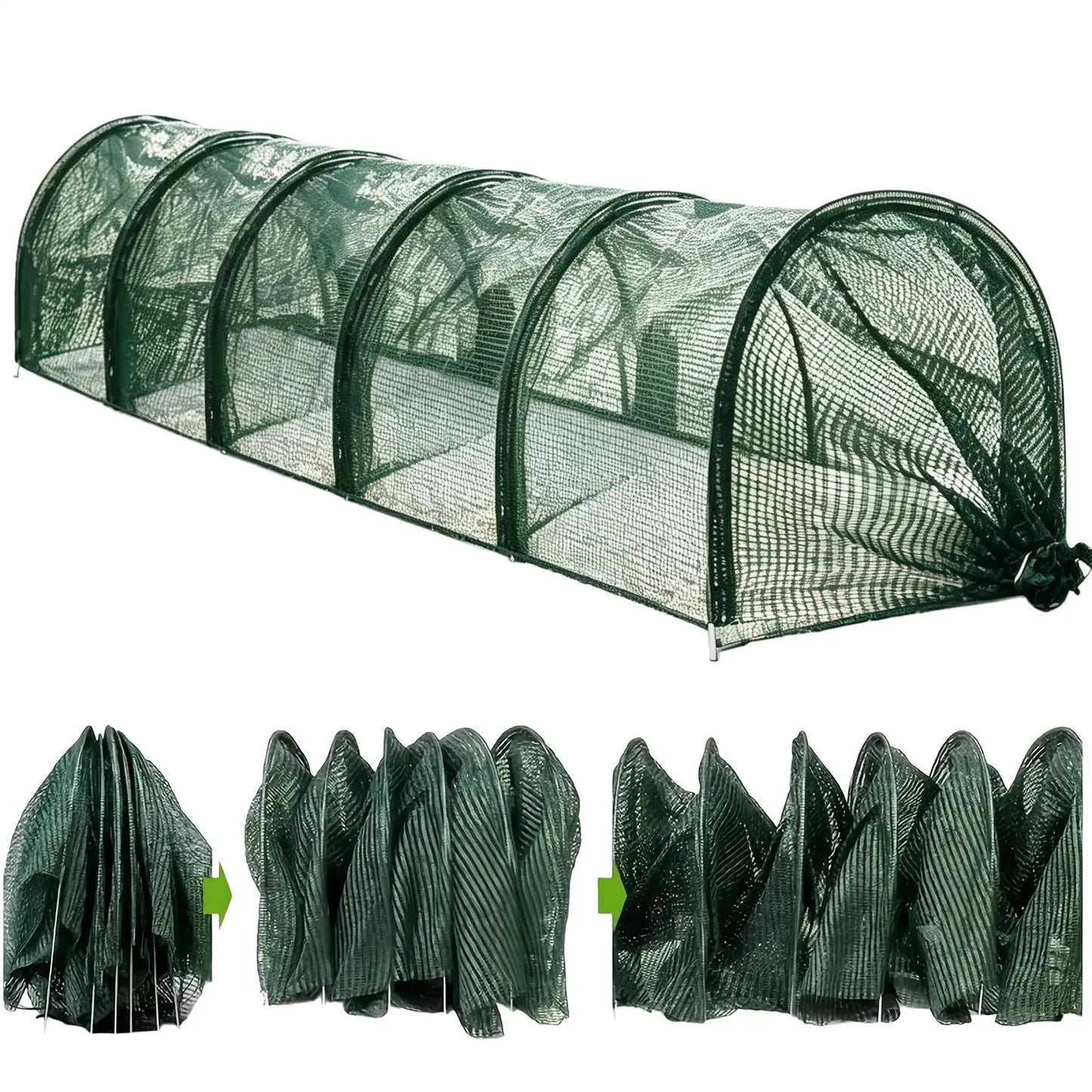Foldable Chicken Tunnel Run 118" | Portable Poultry Enclosure