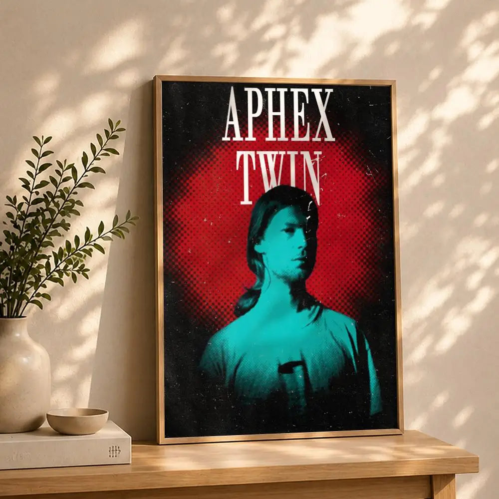 Band A-Aphex TwinS Poster HD Self Adhesive Waterproof Wall Art Ideal for Home Office Dorm Bedroom Great Gift Peaceful Pleasures Health and Wellness White6 21X30cmNoframe