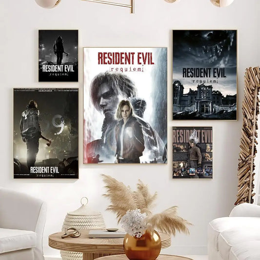 Resident Evil Requiem Poster HD Self Adhesive Waterproof Wall Art Ideal for Home Office Dorm Bedroom Great Gift Peaceful Pleasures Health and Wellness