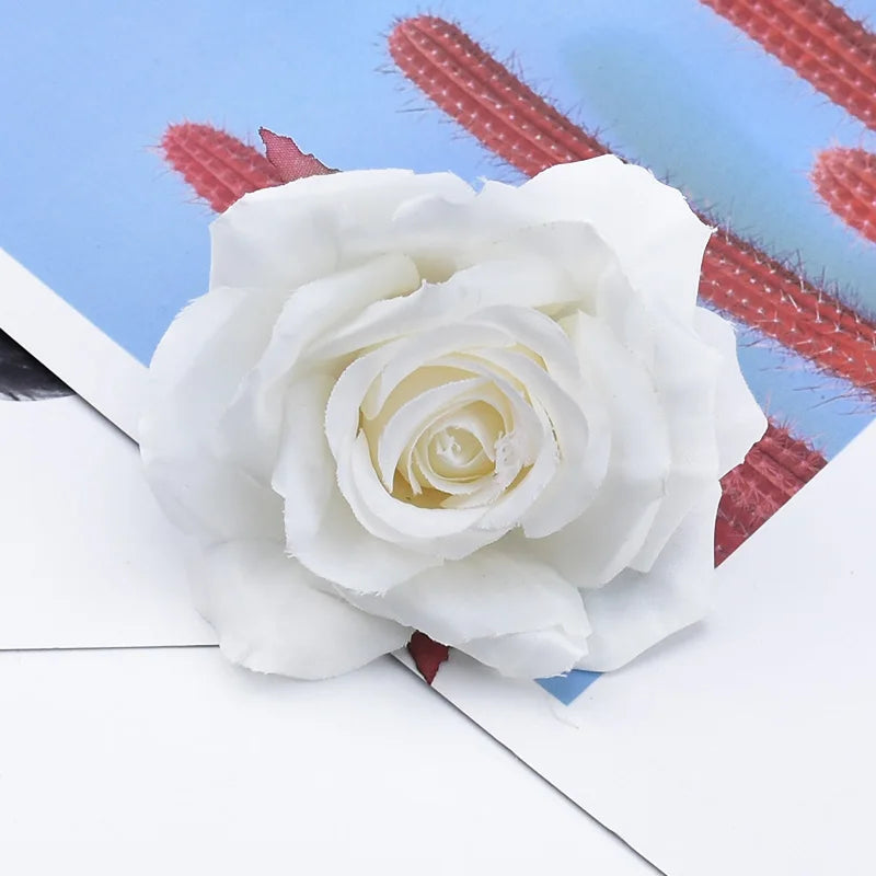 Artificial Silk Rose Flower Heads 5/10 Pcs – Wedding & Decor