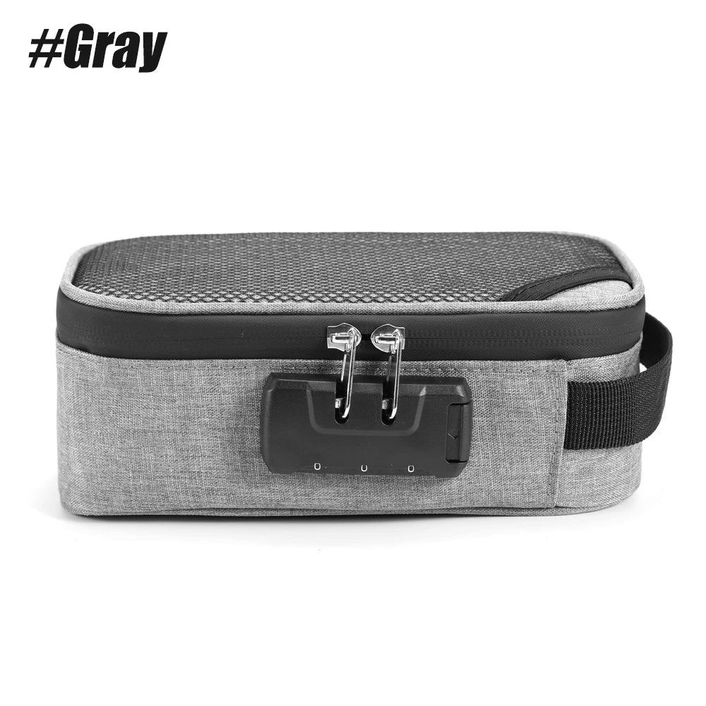 WEFITON 1PCS Smell Proof Bag with Combination Lock, Odor Proof Stash Box Travel Case, Odorless Storage Pouch Gift for Men Women Peaceful Pleasures Health and Wellness Gray-1PCS
