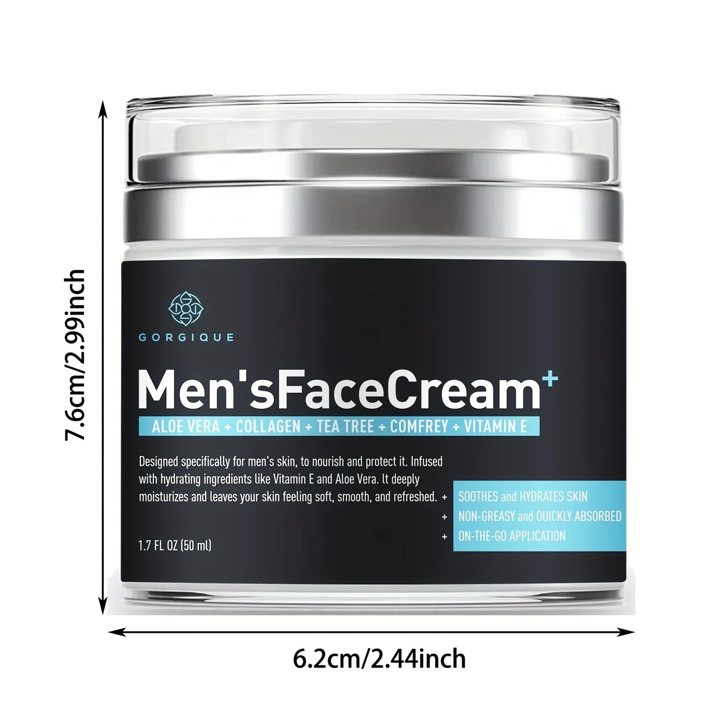Men's Face Moisturizer – Hyaluronic Acid, Collagen & Vitamin E