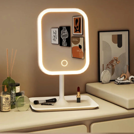 LED Vanity Mirror 3 Color Touch Control – Desktop Makeup Mirror LED Vanity Mirror Peaceful Pleasures Health and Wellness