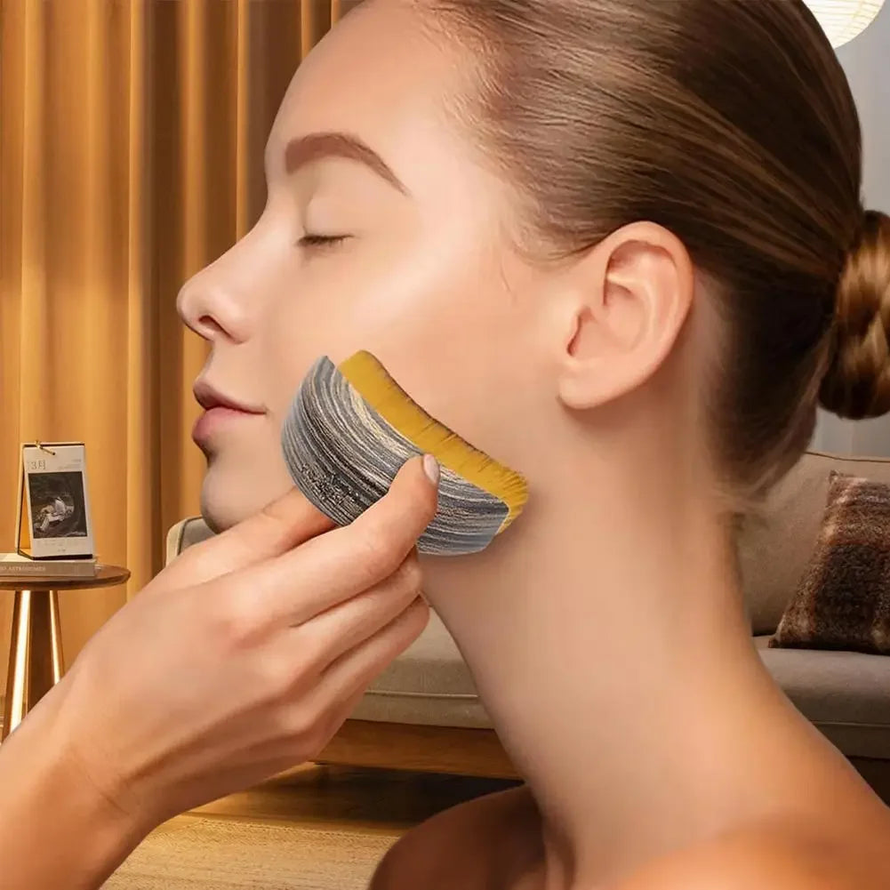 Lymphatic Contour Face Brush, Chin & Jawline Sculpting, Lymphatic Drainage Massager for Face, Dry Brush Massage Relieve Fatigue Peaceful Pleasures Health and Wellness