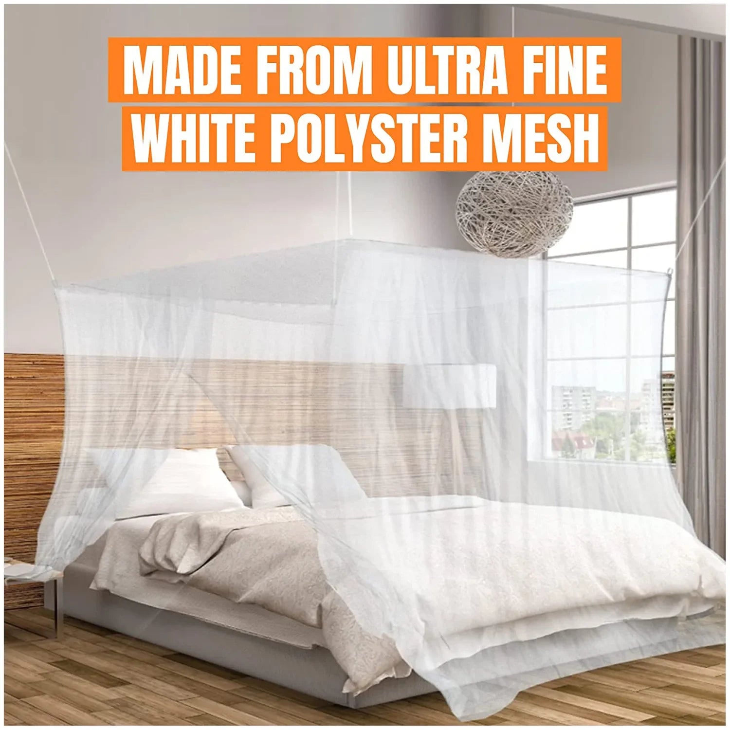 Large Square Outdoor Mosquito Net Portable Insect Proof Tent for Camping Travel King Bed Decorative Net Peaceful Pleasures Health and Wellness