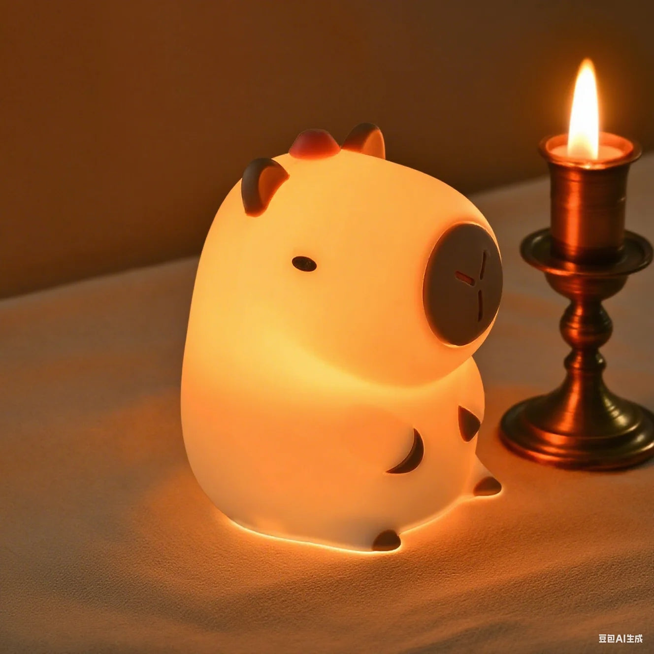 Cute Pear Night Light 7-Color Dimmable Touch-Controlled Night Light Silicone Stress Reducing Pat Duck Lamp USB Rechargeable Peaceful Pleasures Health and Wellness
