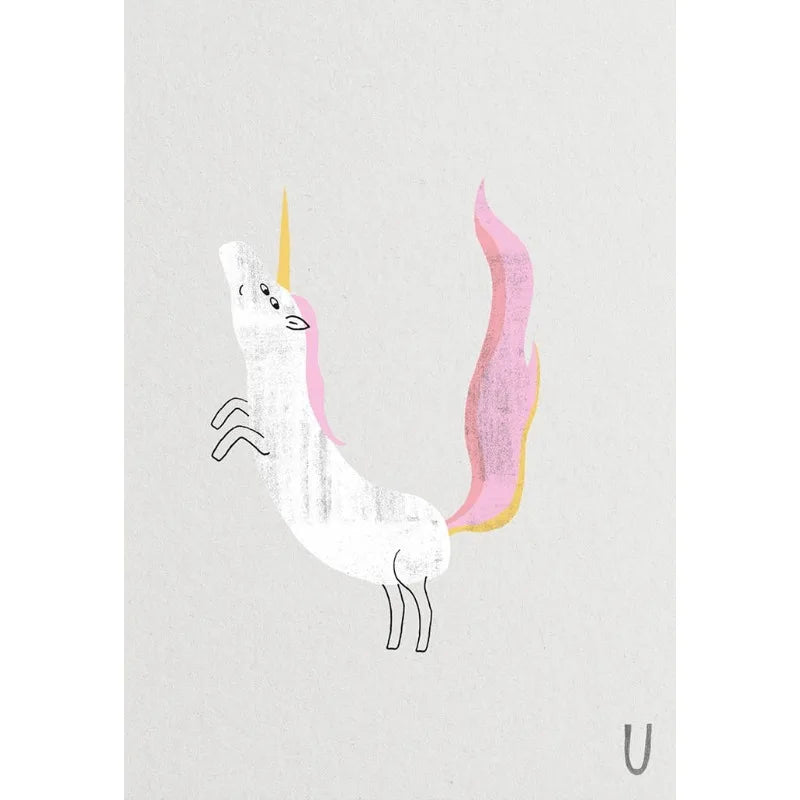 ABC Animal Alphabet Canvas Wall Art for Kids Nursery Room