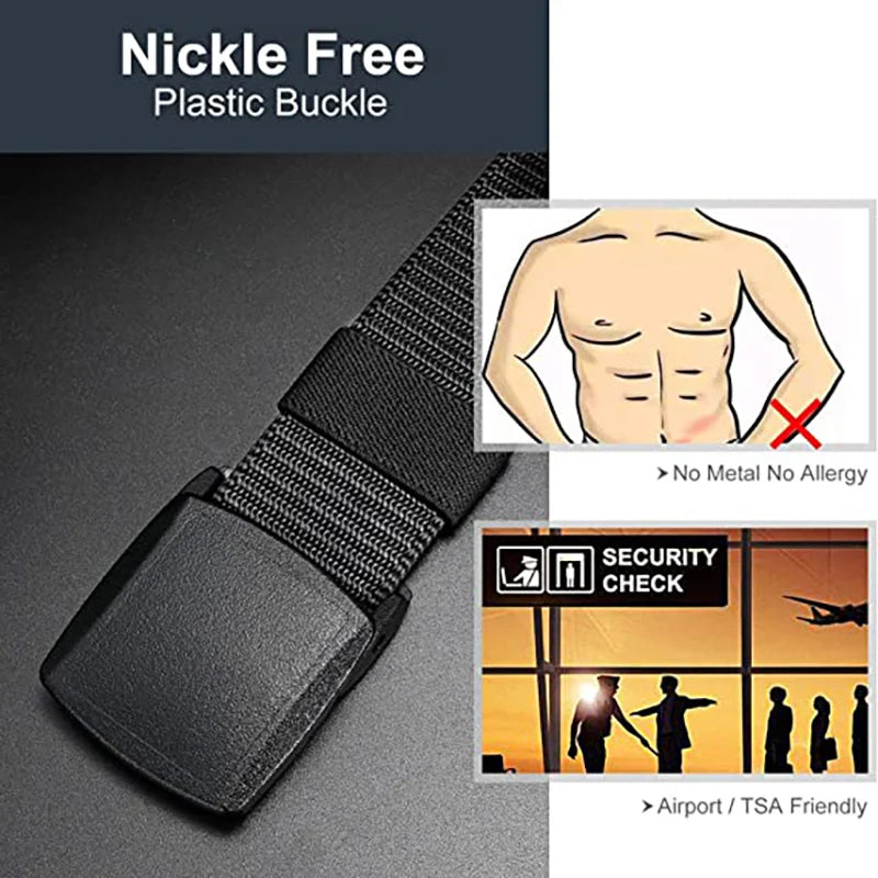 Men's Tactical Military Canvas Belt – Auto Buckle Nylon Tactical Canvas Belt Peaceful Pleasures Health and Wellness