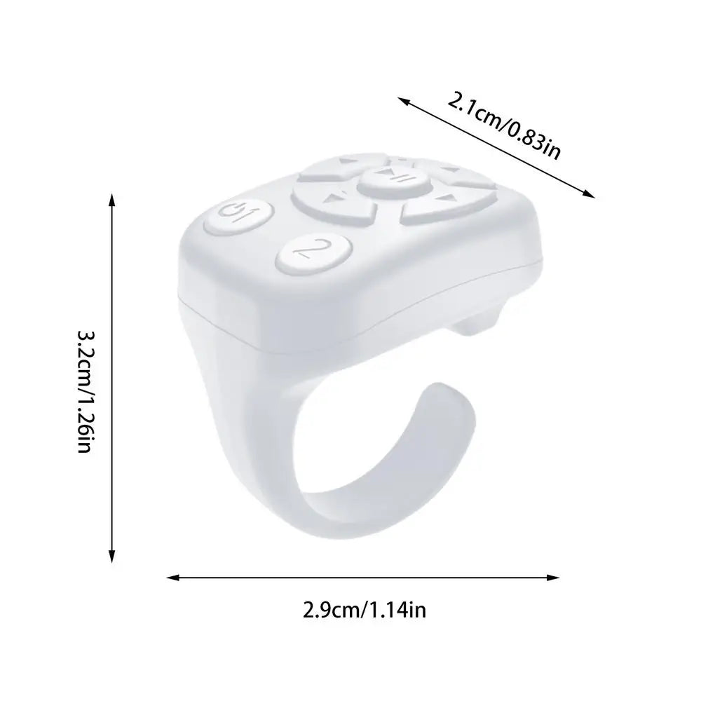 Bluetooth Scrolling Ring – Wireless Selfie & Presentation Clicker Peaceful Pleasures Health and Wellness White