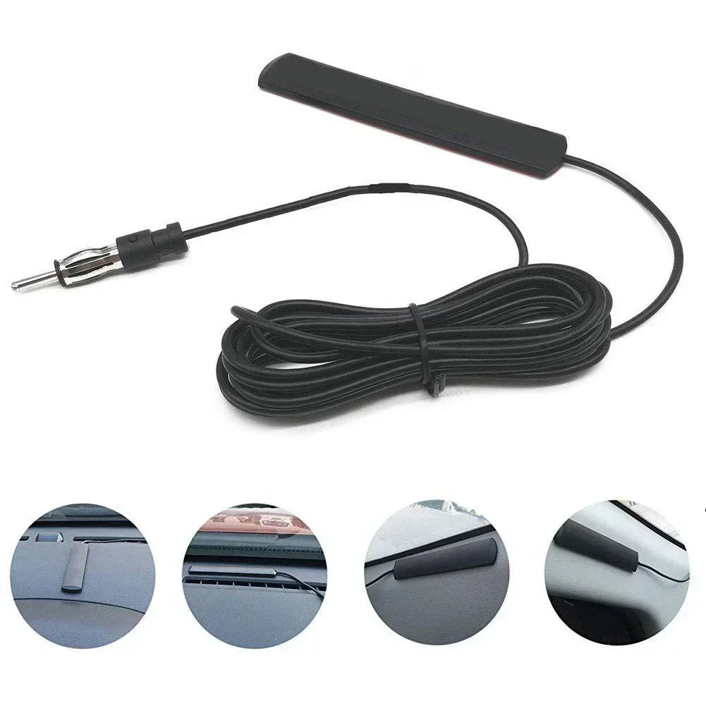 DC 5-12V Hidden Amplified Car FM Radio Patch Antenna 85-112MHz
