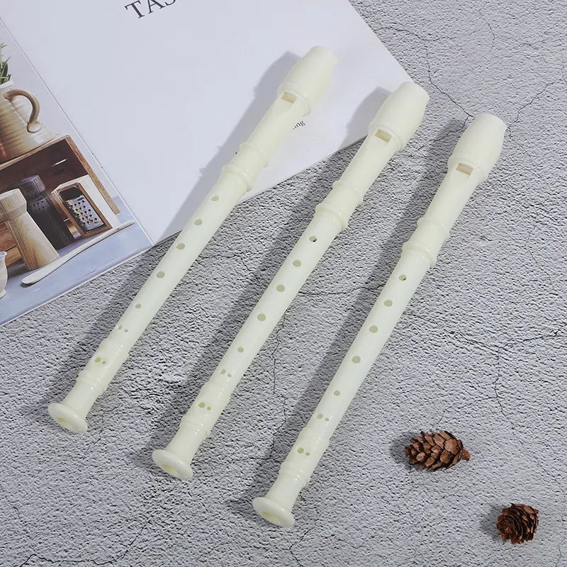 8-Hole Recorder PP Material Milk White Student Children's Flute