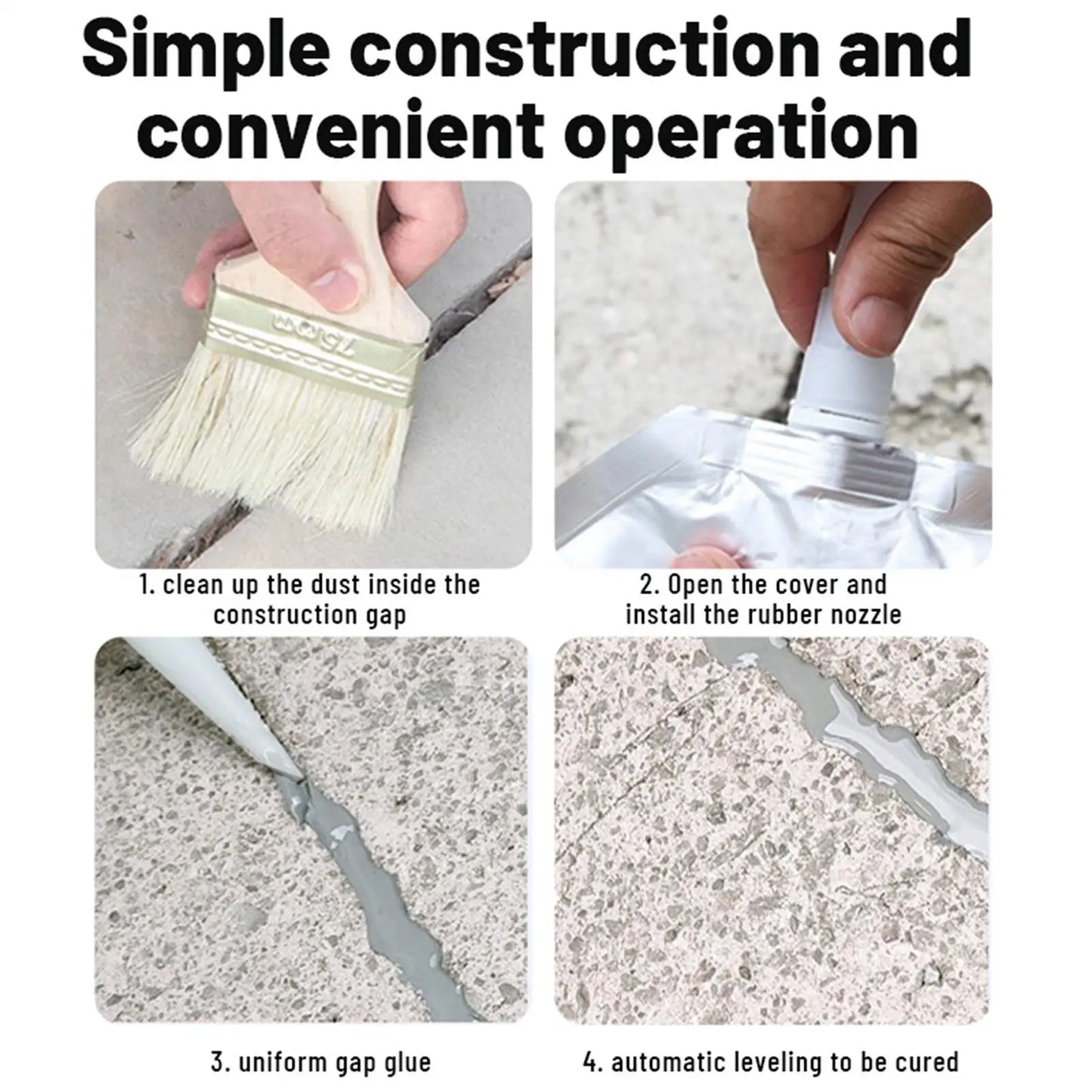 Concrete Crack Filler & Waterproof Joint Sealant Caulk 500ml Concrete Crack Sealant Peaceful Pleasures Health and Wellness
