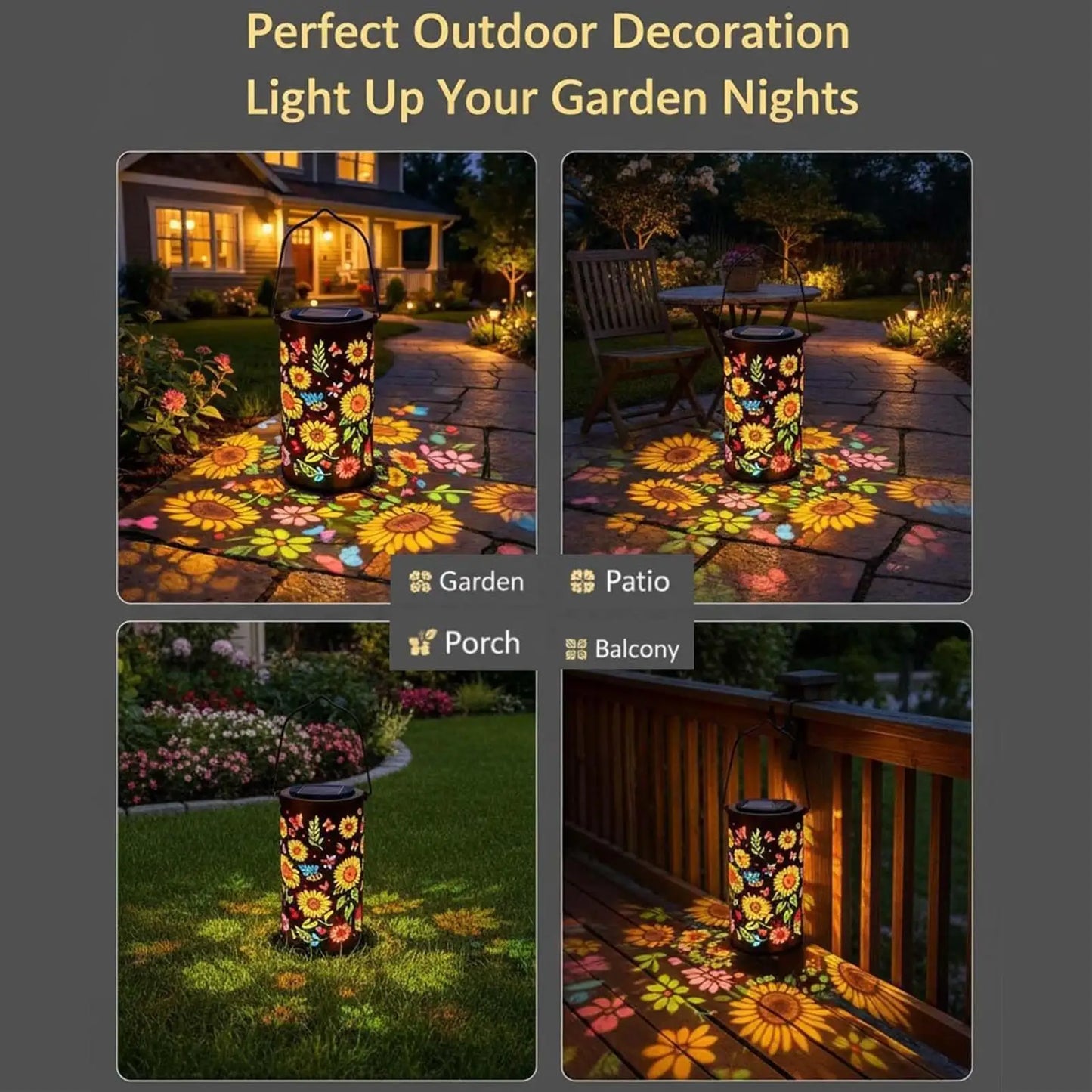 Solar Sunflower Garden Light – IP65 Waterproof LED Pathway Decor