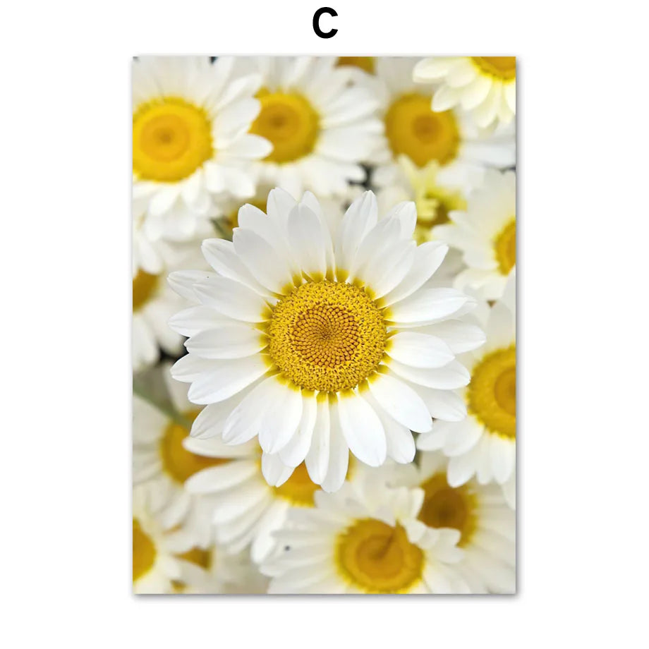 1pc frameless Canvas painting Yellow Idyllic Sunflower Girls Flower Nordic Posters And Prints Canvas Painting Wall Art Pictur Peaceful Pleasures Health and Wellness C 20x30cm Unframed