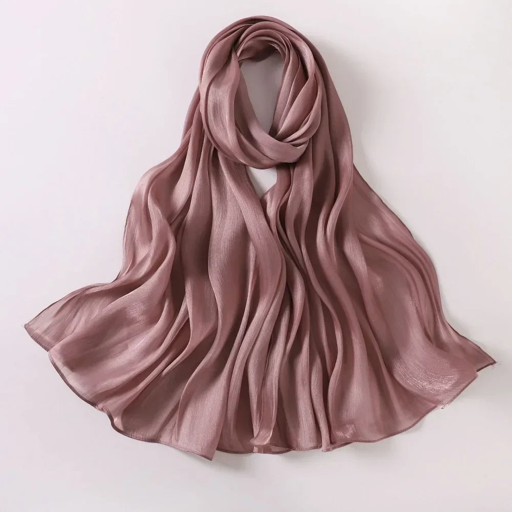 Women's Solid Chiffon Hijab Scarf – Long Lightweight Shawl Wrap