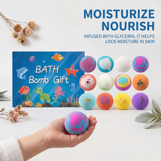 Kids Bath Bombs Gift Set 12 PCS – Surprise Ocean Toys Kids Bath Bomb Set Oasis Select