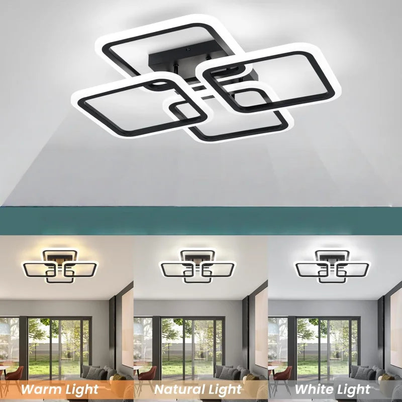 RUNTOIN LED Ceiling Chandelier Light | Modern Home Fixture LED Ceiling Chandelier Peaceful Pleasures Health and Wellness