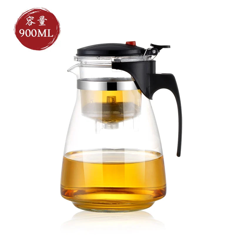 HMLOVE Heat Resistant Glass Teapot Puer Kettle Tea Infuser Chinese