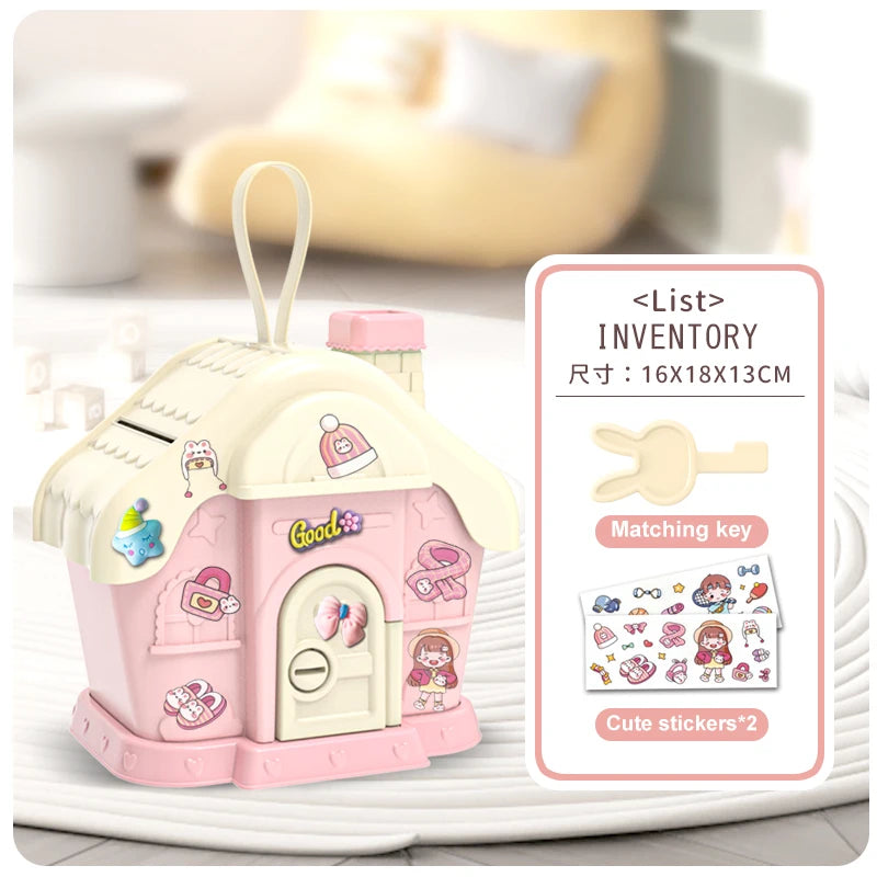 Cartoon DIY Stickers Piggy Bank Kawaii Large Capacity Cute Small