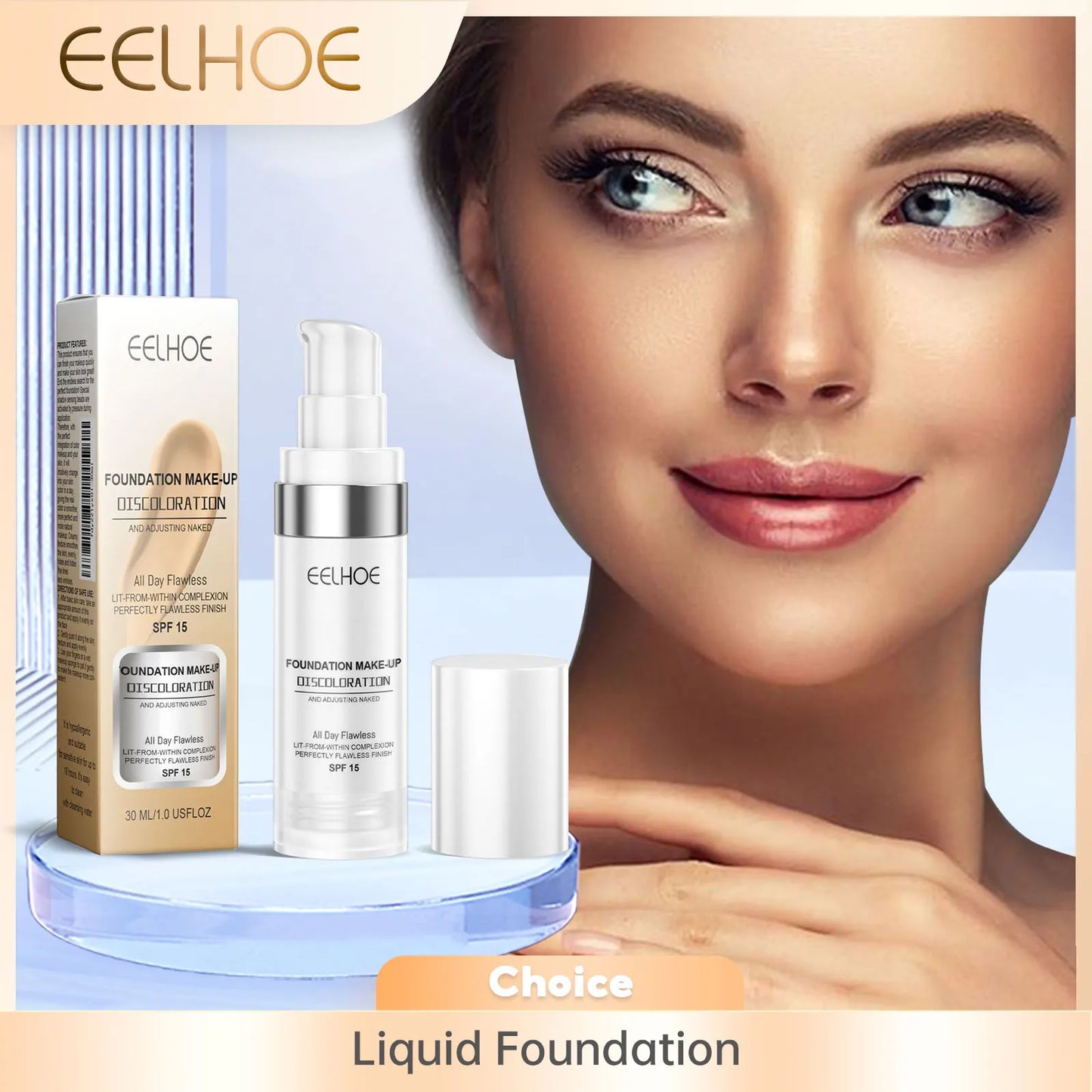 EELHOE Liquid Foundation – Full Coverage, Oil-Control & Hydrating