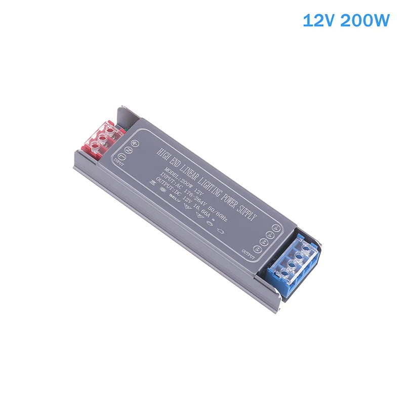 New DC 12V 24V Switching Power Supply -264V LED Light Driver Power Adapter 100W 200W 300W Mute Lighting Peaceful Pleasures Health and Wellness 12V 200W