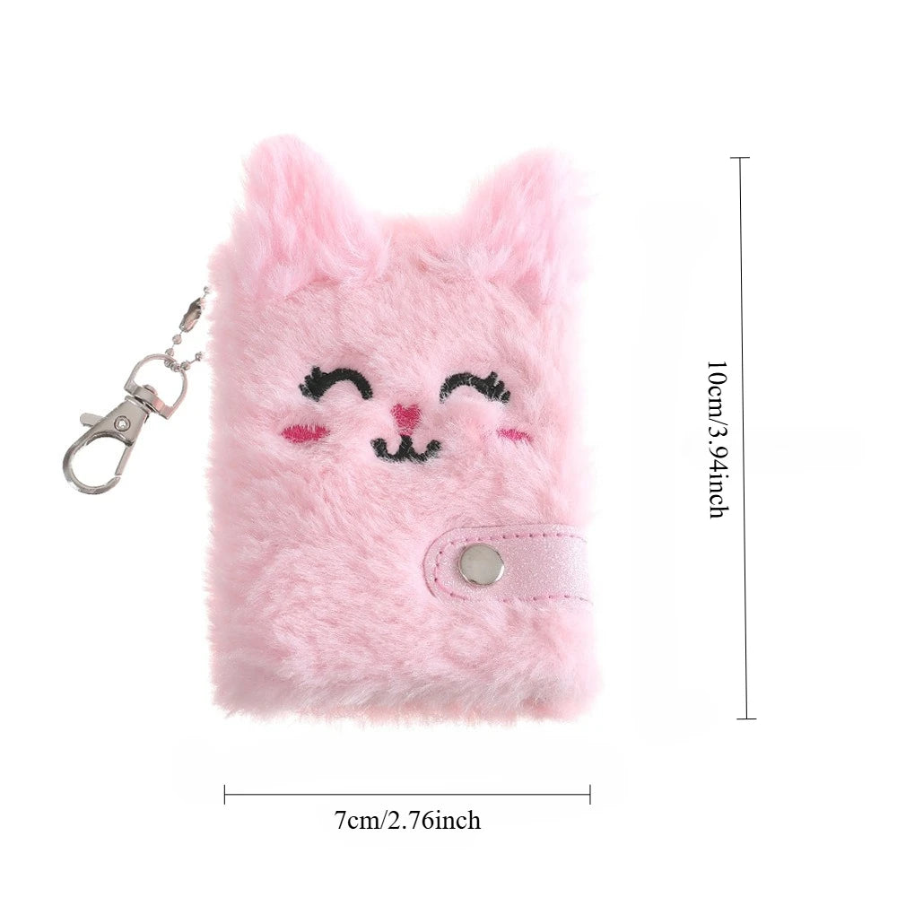 Kawaii Cat Plush Notebook & Keychain | Girls Journal Planner