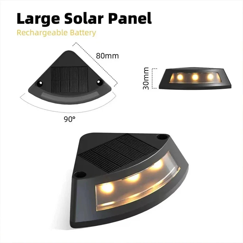 Solar Stair Lights Outdoor Waterproof LED | Garden Steps 4-8 Pack