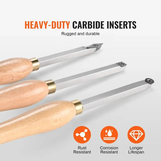 Hard Alloy Wood Lathe Tool Set – Swan Neck & Ergonomic Handle Wood Lathe Tool Set Oasis Select