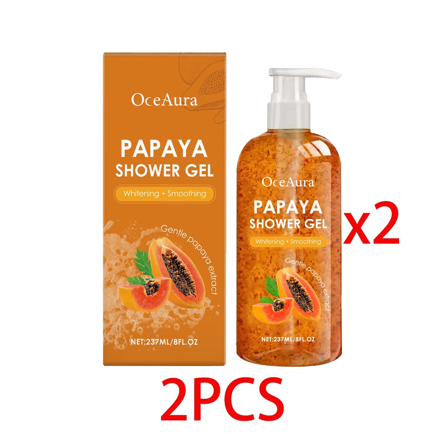 OceAura Papaya Shower Gel – Hydrating Fragrant Body Wash 237ml