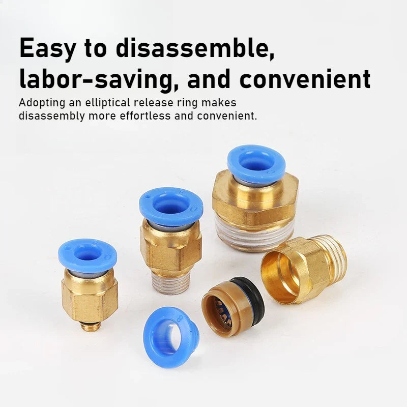 Copper Pneumatic Push-In Fitting | Quick-Connect Air Connector