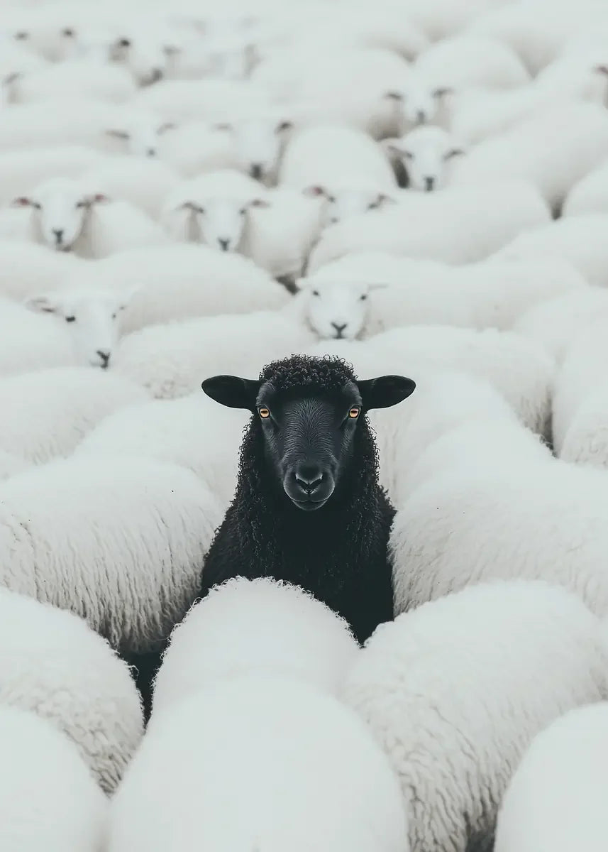 Black Sheep Canvas Poster, Art Decor Classic Retro Style, Frameless Wall Hanging Decor Print Painted Artwork, Home Decor Peaceful Pleasures Health and Wellness CJ57676 40x60cm Unframed