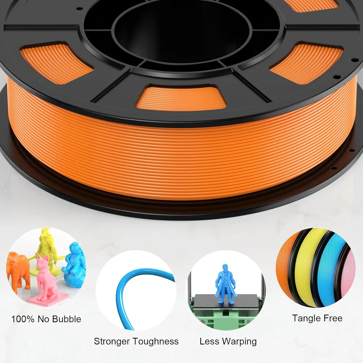 4-Color PLA 3D Printer Filament 1.75mm Bundle ±0.02mm 250g