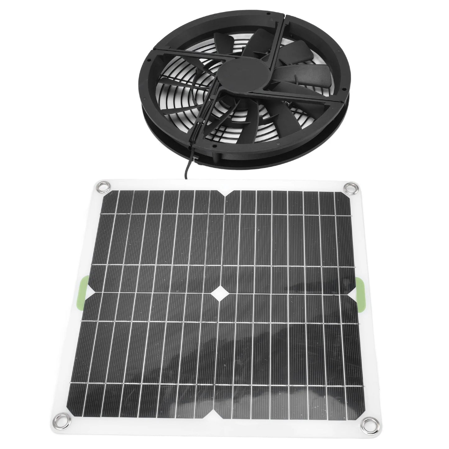 Solar Panel Fan 100W Waterproof Round Ventilation Case Exhaust