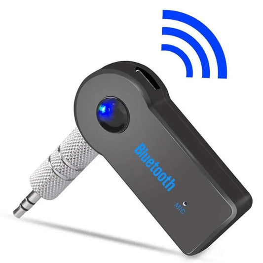 Bluetooth 5.0 AUX Receiver 3.5mm Car Adapter | Handsfree Mic Bluetooth AUX Receiver Peaceful Pleasures Health and Wellness black