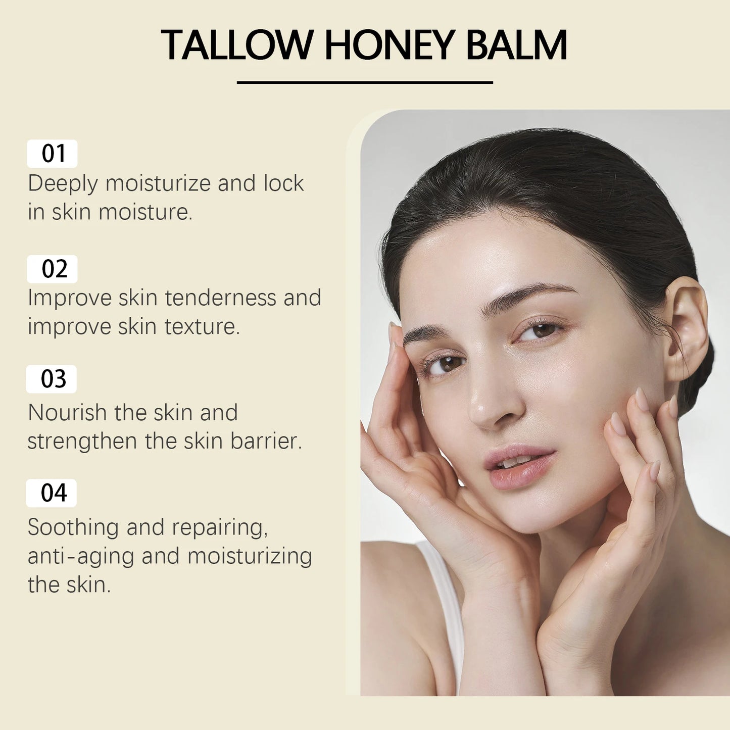 Beef Tallow & Honey Balm Face Cream – Hydrating & Firming